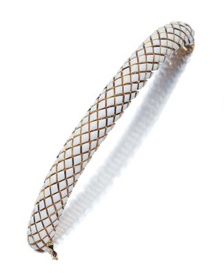 Lot 493 - Gold and White Enamel Bracelet