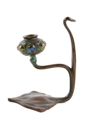 Lot 3277 - Tiffany Studios Bronze and Favrile Glass...