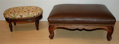 Lot 491 - Louis XV Style Footstool; Together with a...