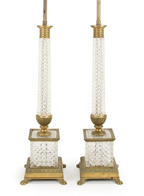 Lot 3213 - Pair of Austrian Gilt-Metal Mounted Colorless...