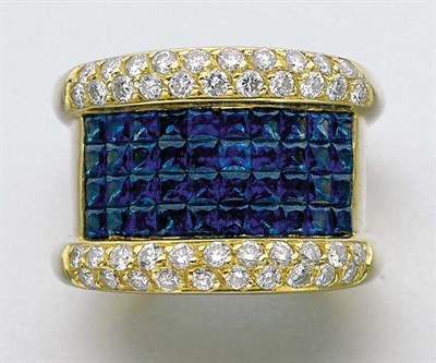 Lot 315 - Sapphire and Diamond Band Ring