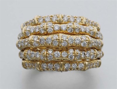 Lot 84 - Gold and Diamond Bamboo Ring
