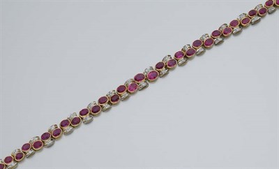 Lot 141 - Pink Sapphire and Diamond Bracelet