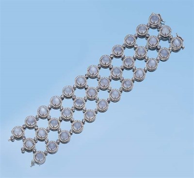 Lot 502 - Moonstone, Diamond and Sapphire Bracelet