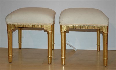 Lot 1546 - Pair of Neoclassical Style White Upholstered...