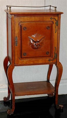 Lot 114 - Continental Brass Mounted Fruitwood Bedside...