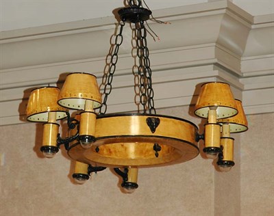 Lot 1481 - Empire Style Tole Six-Light Chandelier With...