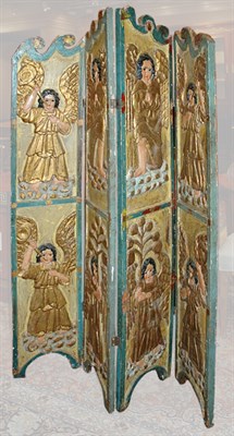 Lot 556 - Medieval Style Polychrome Decorated Carved...
