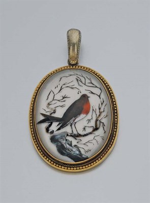 Lot 329 - Antique Gold and Reverse Crystal Intaglio Pendant