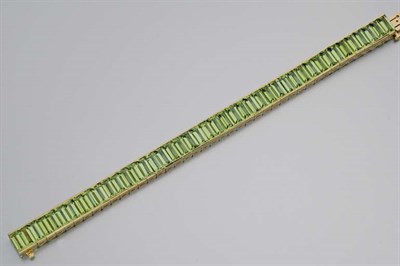 Lot 179 - Gold and Peridot Straightline Bracelet