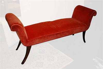 Lot 149 - Neoclassical Style Upholstered Mahogany Bench...