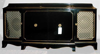 Lot 169 - Regency Style Black Painted Credenza Height 34...