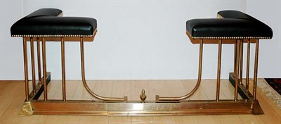 Lot 203 - George III Style Brass Fireplace Bench Height...