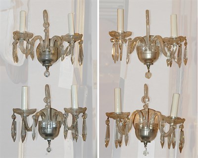 Lot 204 - Set of Four Louis XV Style Two-Light Sconces...