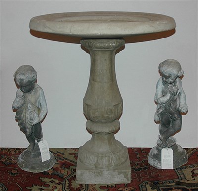 Lot 238 - Neoclassical Style Stone Garden Bird Bath;...