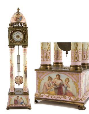 Lot 3210 - Vienna Style Gilt Decorated Porcelain Mantel...