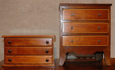Lot 254 - Two Mahogany Miniature Chests of Drawers...