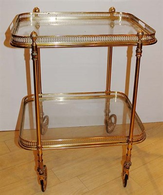 Lot 259 - Neoclassical Style Brass and Glass Two Tier...