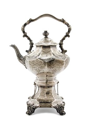 Lot 3128 - Victorian Silver Kettle on Stand Joseph Angell...
