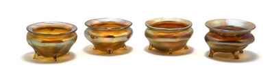 Lot 3258B - Four Tiffany Gold Favrile Glass Open Salt...