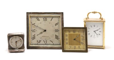 Lot 3561 - Group of Four Travel and Desk Clocks Retailed...