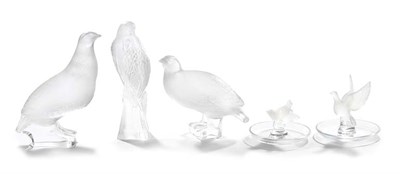 Lot 3508 - Miscellaneous Group of Five Lalique Molded...