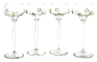 Lot 3572 - Set of Twelve Hock Glasses Each in colorless...