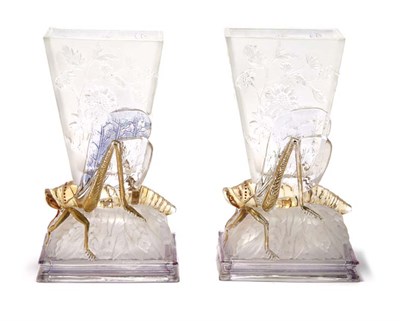 Lot 3479 - Companion Pair of Baccarat Molded Glass Vases...