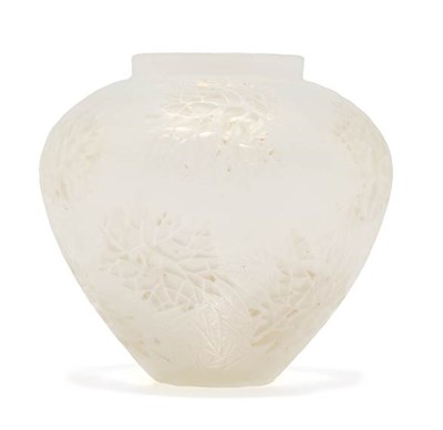 Lot 3521 - Lalique Molded Opalescent Glass Esterel Vase...