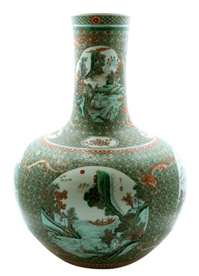 Lot 3226 - Chinese Famille Verte Porcelain Vase Of squat...
