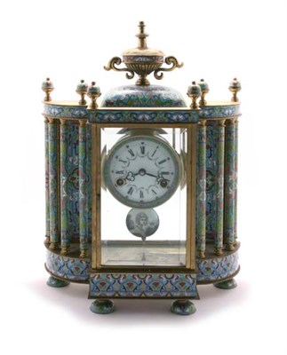 Lot 3197 - Chinese Cloisonne Enamel Mantel Clock Of break...