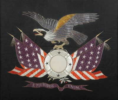 Lot 1486 - Framed Needlework Patriotic Picture Height 24...