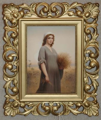 Lot 3526 - Framed KPM Porcelain Plaque of Ruth Sight 7 x...