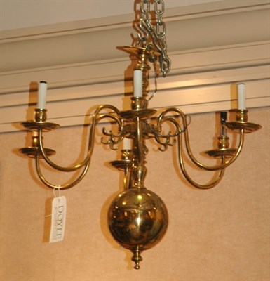 Lot 322 - Baroque Style Brass Six-Light Chandelier