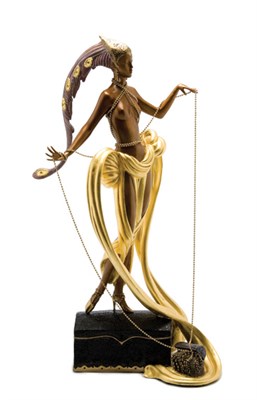 Lot 3182 - Art Deco Style Cold Painted Bronze Figure...