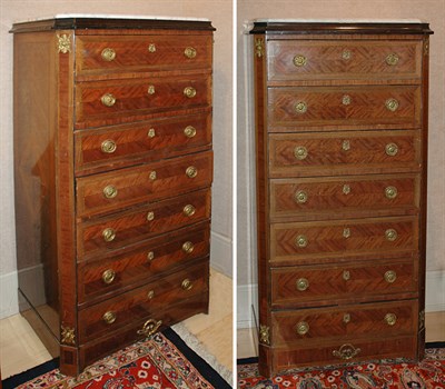 Lot 349 - Pair of Louis XVI Style Marble Top Inlaid...