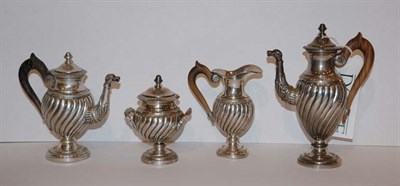 Lot 355 - Continental 800 Silver Four Piece Coffee and...