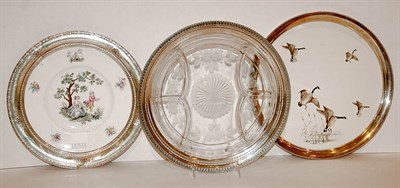 Lot 360 - Two Sterling Silver Mounted Ceramic Circular...