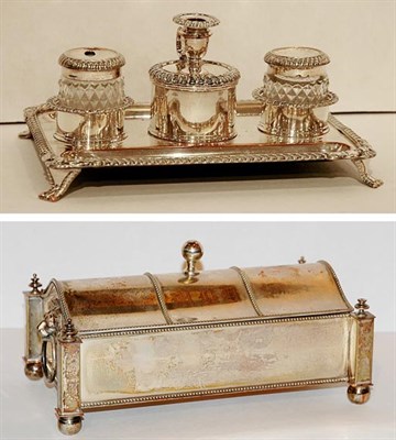 Lot 369 - Two English Silver Plated Standishes