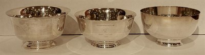 Lot 379 - Three Sterling Silver Revere Style Bowls Total...