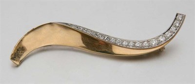 Lot 2554 - Gold and Diamond Brooch