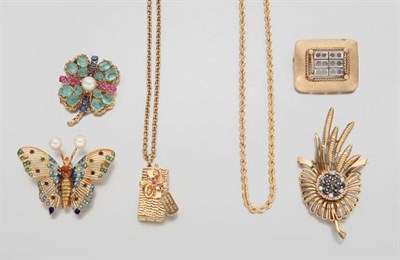 Lot 2692 - Group of Gold and Gem-Set Jewelry