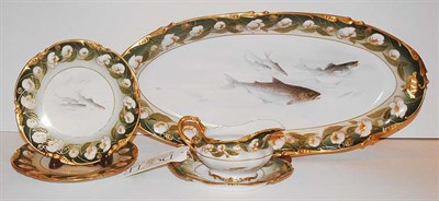 Lot 1433 - Limoges Porcelain Fish Service Approximately...