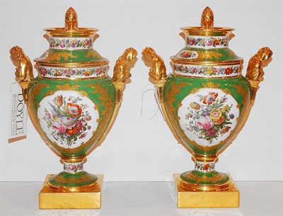 Lot 1509 - Pair of Sevres Style Floral Decorated...
