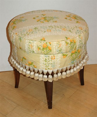 Lot 424 - Georgian Style Upholstered Mahogany Stool...