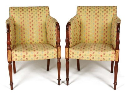 Lot 458 - Pair of Regency Style Upholstered Mahogany...