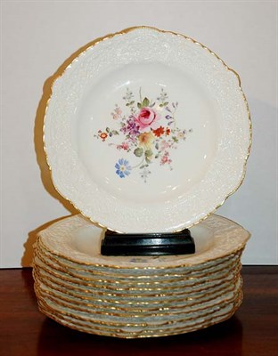 Lot 437 - Group of Floral Decorated Porcelain Dessert...