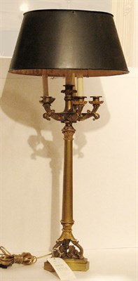 Lot 450 - Neoclassical Style Gilt-Metal Columnar Lamp...