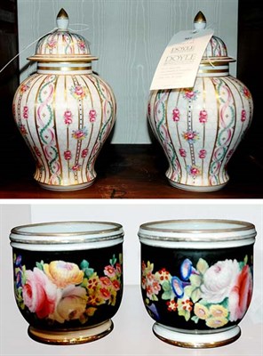 Lot 507 - Pair of Dresden Porcelain Covered Jars;...