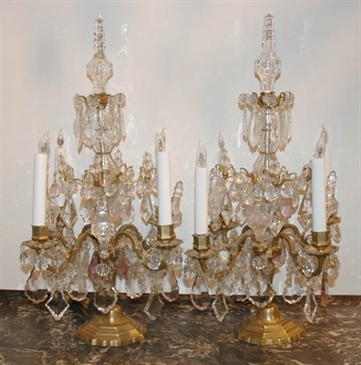 Lot 526 - Pair of Louis XV Style Gilt-Metal and Glass...